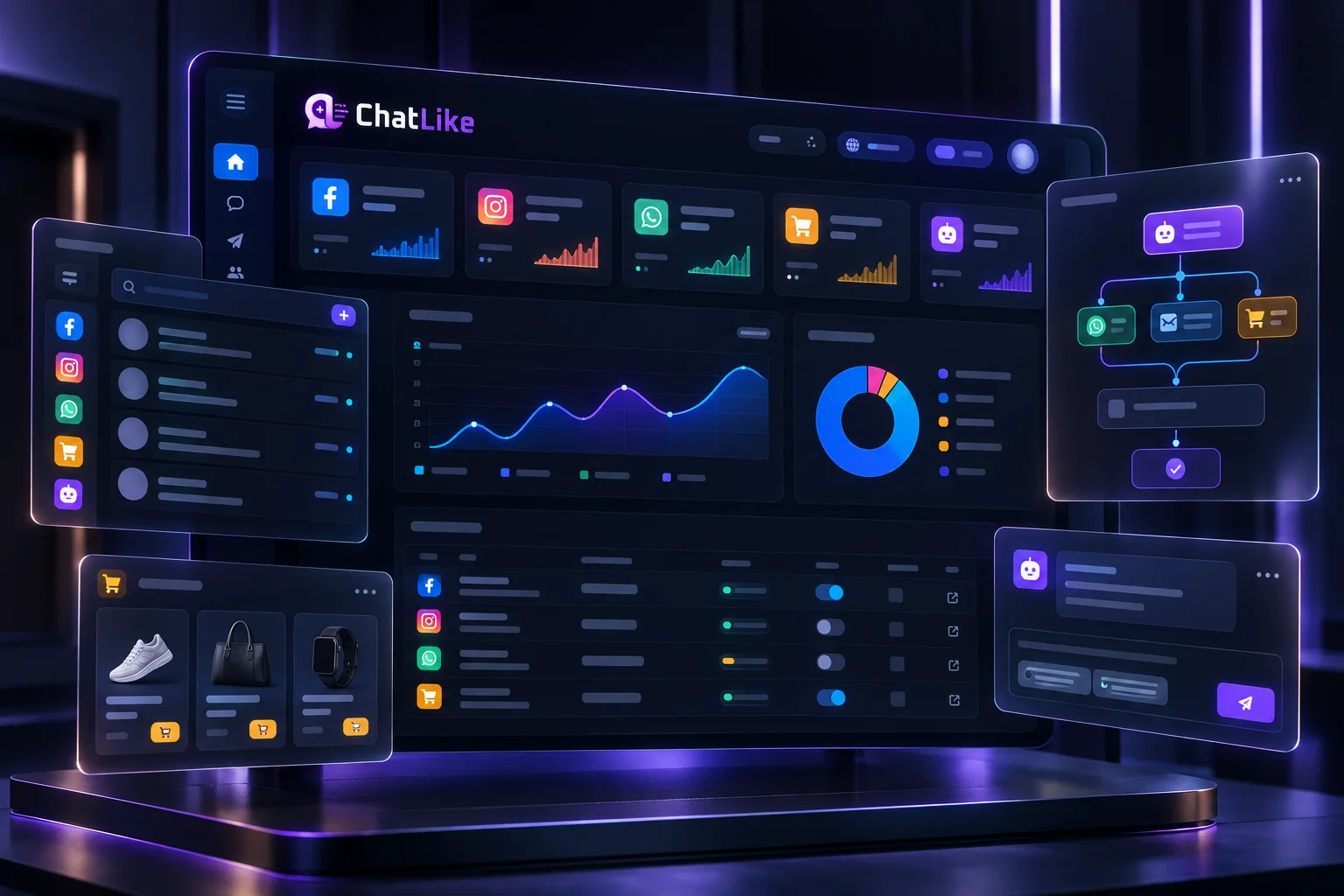 ChatLike unified messaging and automation dashboard